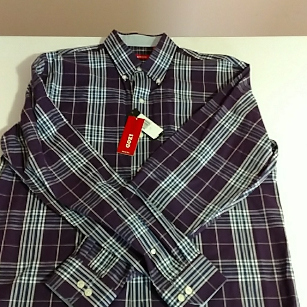 NWT Men's IZOD Large Tall Button front long sleeve